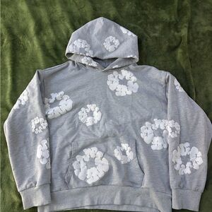 Denim Tears gray and white hoodie